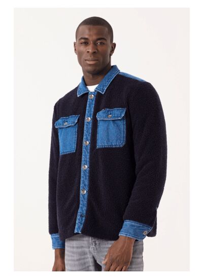 Men Overshirts Blue