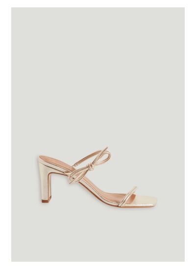 Sandales cuir doré