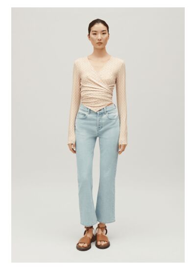 Top cache-cœur beige