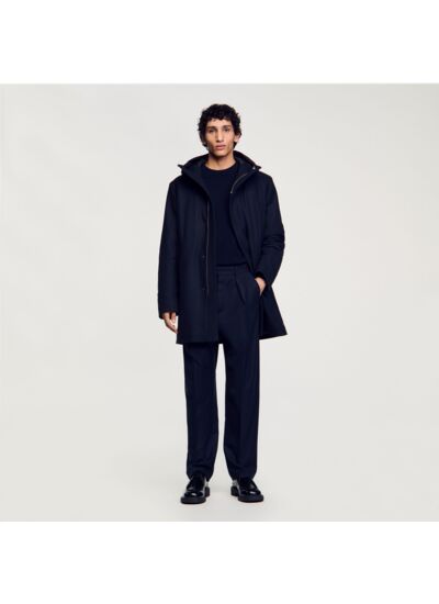 Parka en laine à capuche