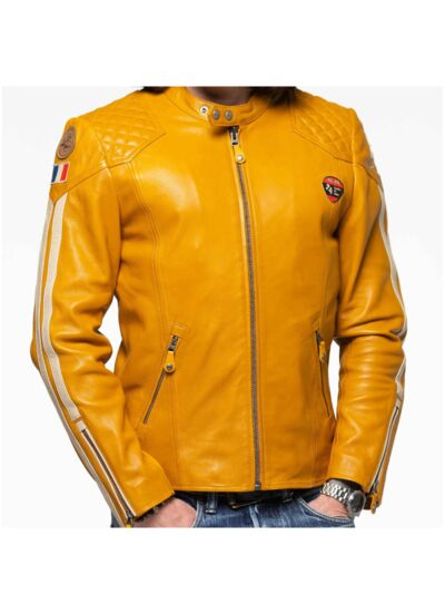 Blouson Cuir 24H Trophy Jaune
