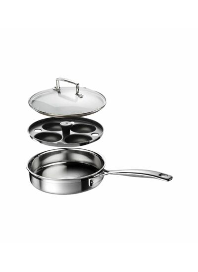 Sauteuse à Bord Droit en Inox avec Insert à œufs