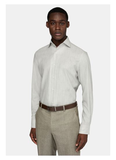 Chemise Nid D'Abeille En Coton Regular Fit