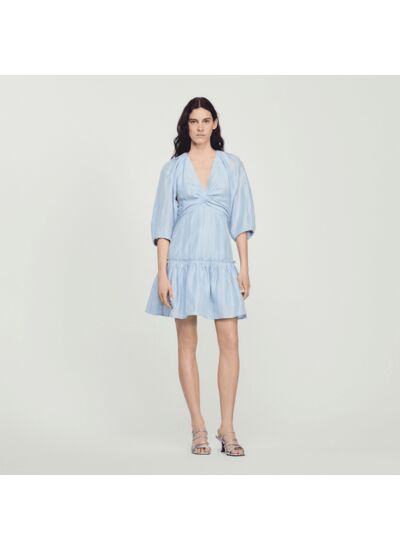 Robe courte froncée