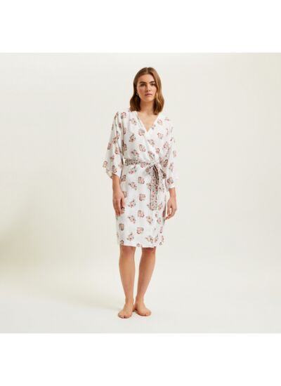 Laurence Tavernier - Kimono court en satin de viscose, Tabarca