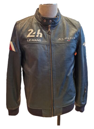 Blouson cuir Alpine/24h Jean royal blue