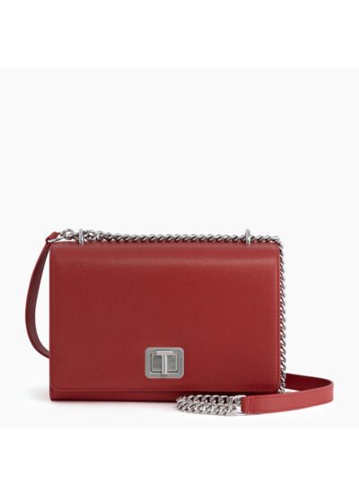 Grand sac bandoulière Eva en cuir grain caviar