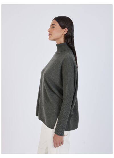 Pull poncho col roulé cachemire Margareth FOREST