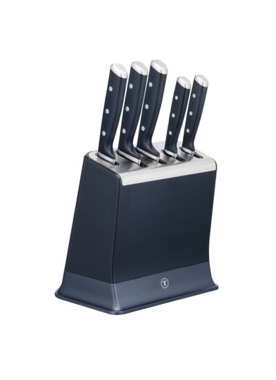 EverSharp 5-Piece Knife Set and Knife Block With Integrated Sharpener