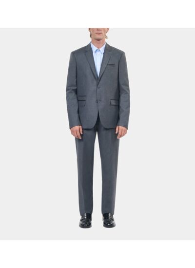 Veste De Costume En Flanelle Grise Homme