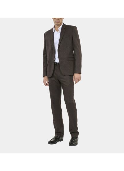 Veste De Costume À Rayures Marron Homme