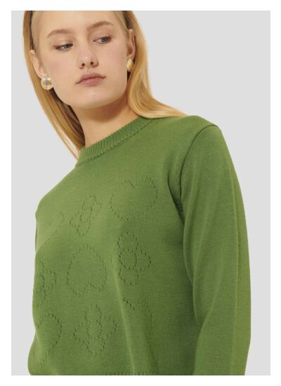 Pull Preppy-Cactus en Laine Merinos