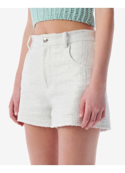 Short En Tweed Lurex À Franges Senda