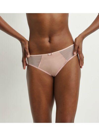 Culotte midi en coton bio et plumetis Rose Argile Dim Generous