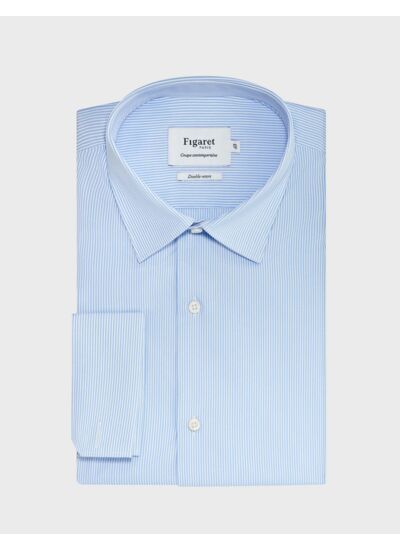 Chemise Semi-ajustée rayée bleue