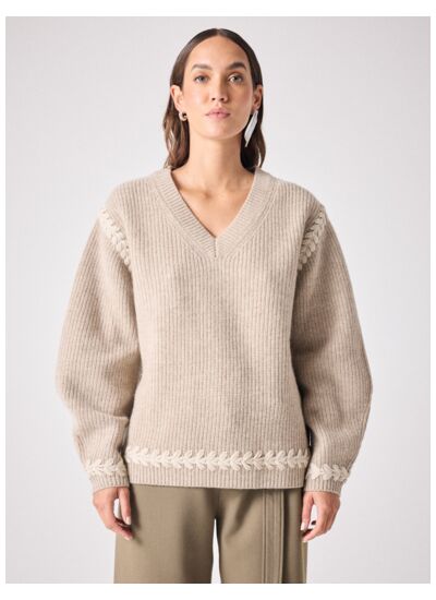 Pull en laine Dakota TERRE_FUMEE_BEIGE