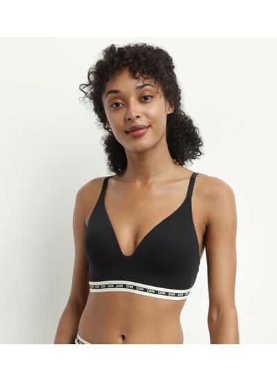 Soutien-gorge triangle en coton modal Noir à bonnets moulés Dim Icons
