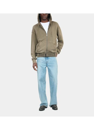 Sweatshirt À Capuche Kaki Homme