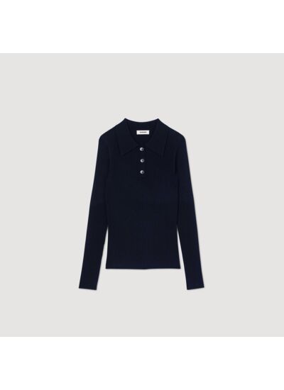 Pull en maille à côtes