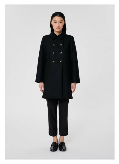 Manteau Marceau-Noir en Laine Froide