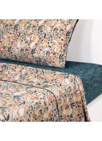 Olivier Desforges - Drap plat en satin de coton lavé multicouleurs, Belcanto