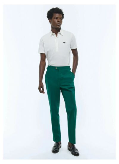 Chino ajusté en toile de coton