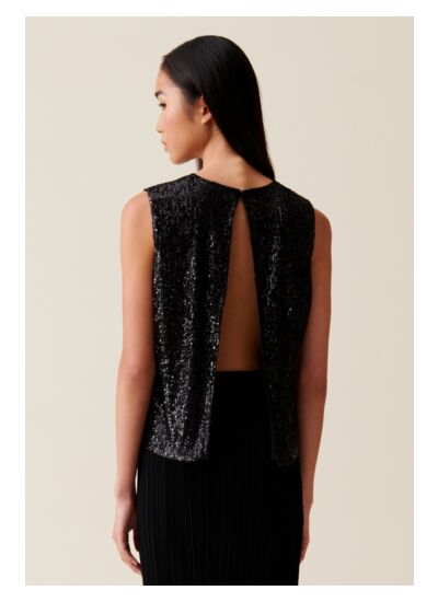 Top à sequins noir
