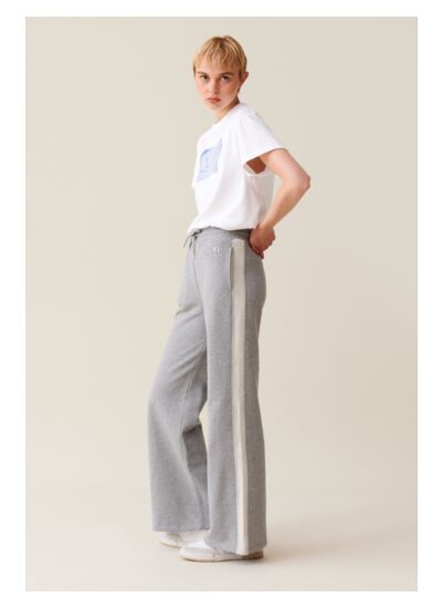 Pantalon confort contrasté gris
