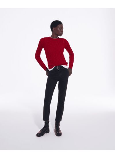 Pull Col Rond En Laine Torsade