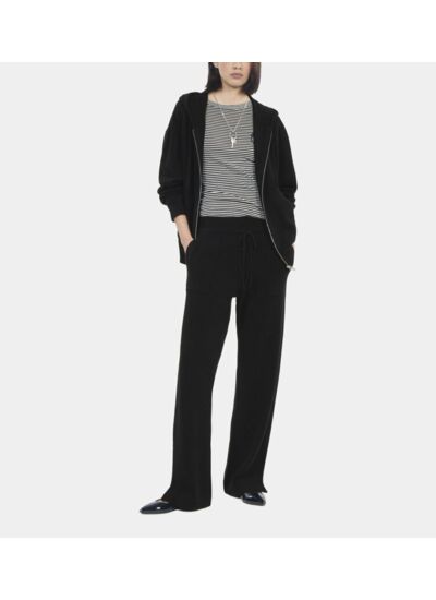 Pantalon En Laine Et Cachemire Noir Femme