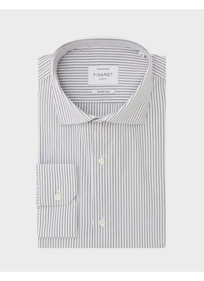 Chemise Ajustée rayée noire