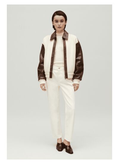 Bombers bimatière marron