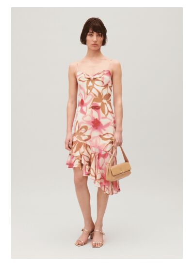 Robe midi imprimée soie