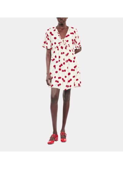 Robe Courte Avec Imprimé Cerise Femme