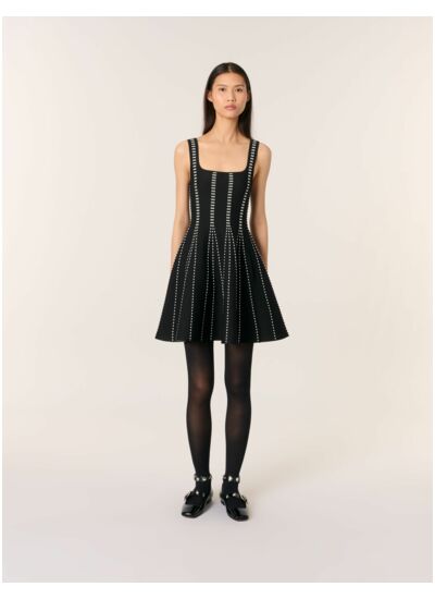 Robe courte en maille jacquard