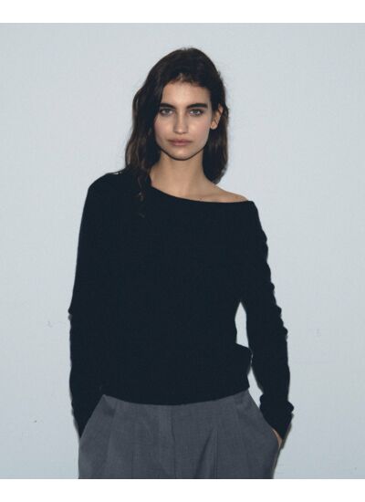 Pull Col Rond Dos Nu à Boutons