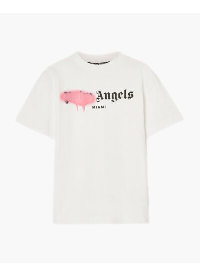Palm Angels T-Shirt Miami Spray Blanc