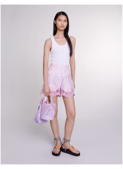 Short imprimé en lin