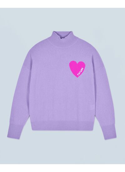 Pull Col Montant Coeur Léger