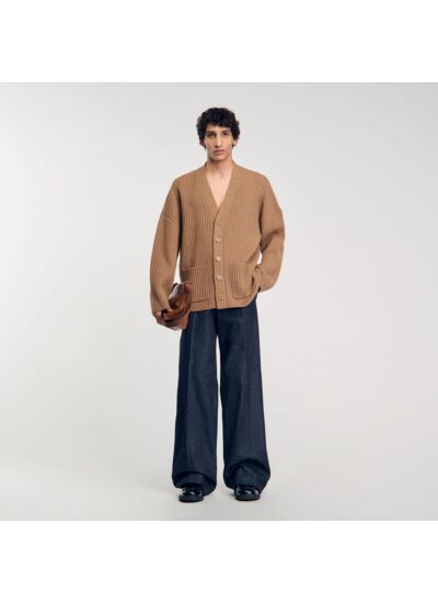 Cardigan oversize à côtes