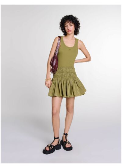 Mini-jupe courte en taffetas