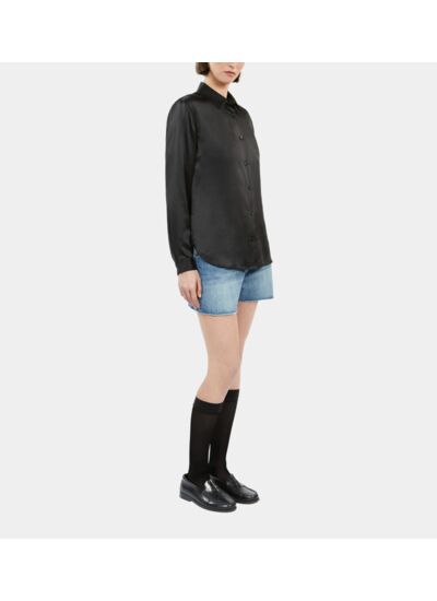 Chemise En Satin De Soie Manches Longues Femme