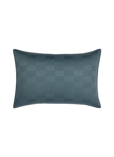 Desforges - Taie d'oreiller en satin de coton gris, Damier