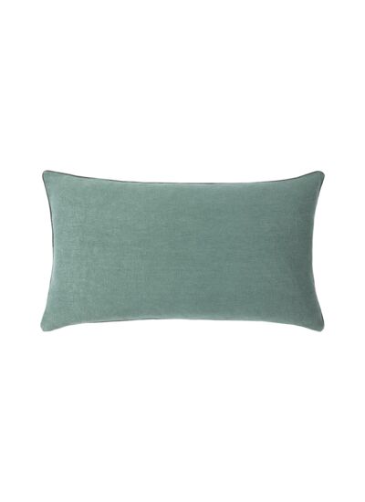 Yves Delorme - Housse de coussin en lin bleu, Pigment