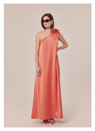 Robe Rekia-Corail en Polyester