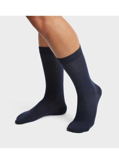 Lot de 2 paires de chaussettes homme en coton bio Bleu Marine Dim Good