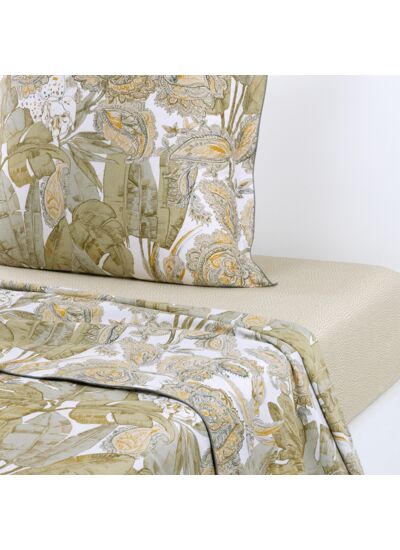 Olivier Desforges - Drap plat en satin de coton vert, Habano