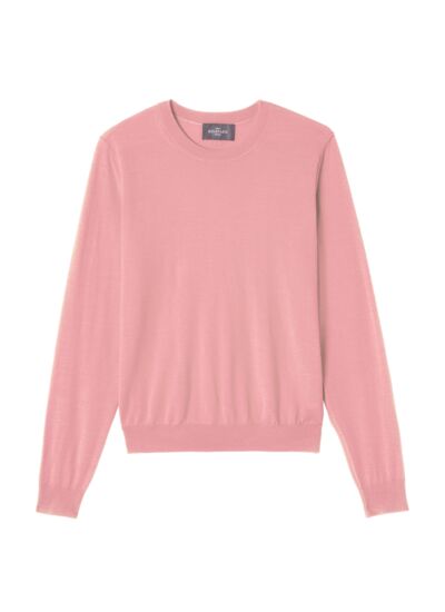 Pull col rond ultrafin - Femme - ROSE RETRO