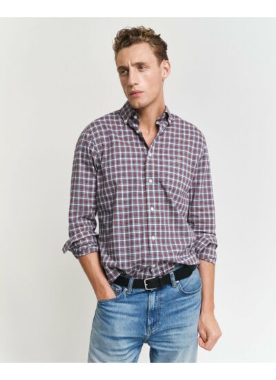 Chemise regular fit en popeline à motif écossais classique