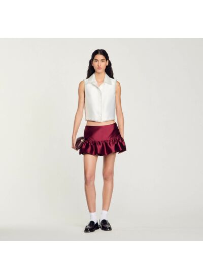 Chemise courte strassée